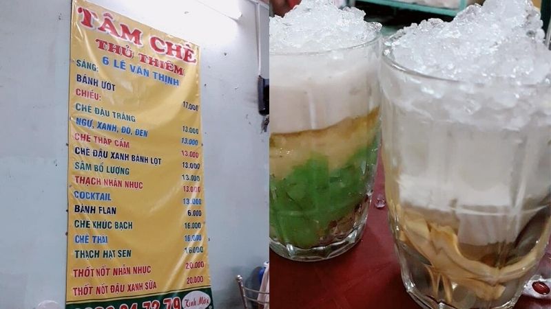 Tất cả các loại chè của quán đều ngọt vừa và giá cả bình dân