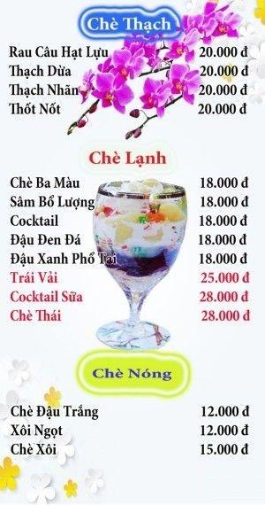 Hình menu chè