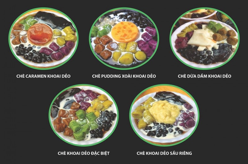 Những loại chè khoai dẻo quán phục vụ