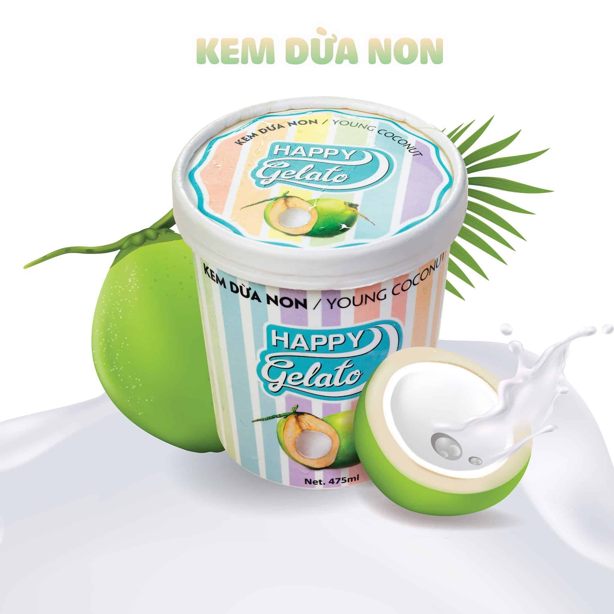 Kem Dừa Non 475ml – Happy Gelato