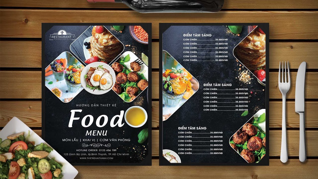Menu Tutorial | Hướng dẫn thiết kế menu nhà hàng bằng Photoshop | Hải Thanh Design - YouTube